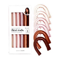 Kitsch Heatless Hair Curlers - 6 pcs Satin Flexi Rods for Overnight Blowout, No Heat Curling Rods to Sleep In, Rollers for Short Hair