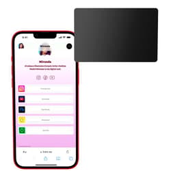 Itapring Metal Digital Business Card - Smart NFC Networking Card for Social Media Sharing & Instant Contact - Touch Sharing - iOS and Android (Black)