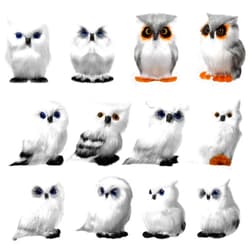 Sratte Christmas Owl Ornament Furry Owl Ornaments Cute Hanging Owl Decoration for Christmas Tree Carnival Party(12 Pcs, Fresh Style)