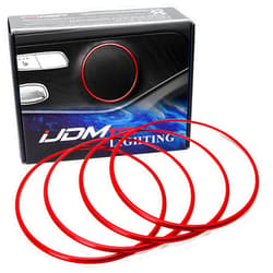 iJDMTOY Set of 4 Red Speaker Decoration Ring Cover Trims, Compatible with 2015-2021 Mercedes W205 C-Class, 2016-2022 X205 GLC-Class, 2017-up W213 E-Class, etc