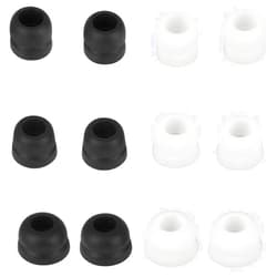 CYADCI 6 Pairs S/M/L Double Flange Tips Ear Bud Replacement Pieces Silicone Earbud Tips Compatible with Sennheiser IE80/60, Beats Fit Pro and Beats Studio Buds Headphone, Black & White