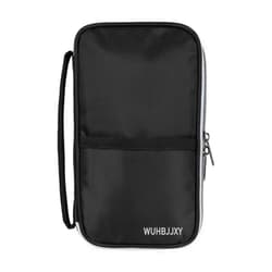 WUHBJJXY Travel document Organizer, Family Passport Holder, Travel Passport Wallet 7 Zippered Pockets For Storing 17 kinds of Travel Documents, Valuable Items, And First Aid Items,Durable Practial/Black