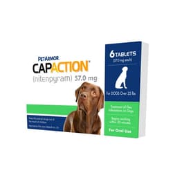 PetArmor CAPACTION (nitenpyram) Oral Flea Treatment for Dogs, Fast Acting Tablets Start Killing Fleas in 30 Minutes, Dogs Over 25 lbs, 6 Doses (Pack of 1) (Packaging May Vary)