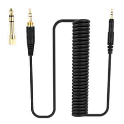 Gneinour ATH-M50X Replacement Cable Compatible with Audio-Technica ATH-M50X ATH-M40X ATH-M60X ATH-M70X Headphone, Coiled Audio Cable with 6.35mm Adapter, 5-10ft