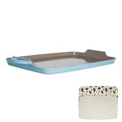 Goodful All-in-One Double Burner Griddle, Ceramic Nonstick, Durable Cast Aluminum, Oven Safe and Dishwasher Safe, Made without PFAS, PFOA, PFOS & PTFE, 18-Inch x 11-Inch, Blue Mist