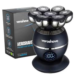 VEROSHAVE 7-Blade Bald Head Shaver for Men - Cordless Hair Shaver for Men Bald, Rechargeable Head Trimmer for Men Bald Head, Mess-Free & Full-Shave Travel-Friendly Grooming Kit with Curved Blades