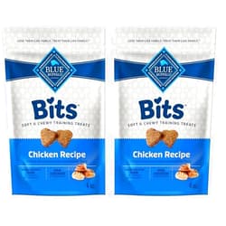 Blue Buffalo Blue Bits Natural Soft-Moist Training Dog Treats, Chicken Recipe 4-oz Bag (Pack of 2)