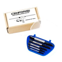 CENFORGE 5-Piece Spiral Screw Extractor Set, Damaged Screw Extractor, Stripped Screw Extractor, Easy Out Screw Extractor Set, Bolt Extractor Kit, Spiral flutes, Studs, 1/8
