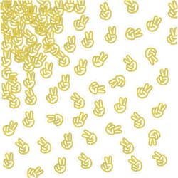 ShuanQ 120pcs Peace Sign Hand Confetti - Gold Glitter Peacekeeper Paper Scatter for Birthday Party Table Decoration - 2nd Birthday Peace Themed Party Supplies