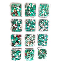 Teraiya's 12 Very Small Mirrors Kit with Free Storage Box for Lippan Art and Art Craft Work Mandala Art Work (2400 Pcs)
