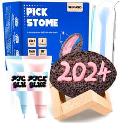 WINUSD Fidget Picking Stone Kit for Anxiety Relief, 2Pcs Pick and Peel Stone Kit, Skin Picking Fidget Toys, Pick Peel Calming Stone, Adult Fidget Toys, Picky Pad Stone, Picking Rock Gifts for Adults