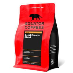 Equator Coffees & Teas Equator Coffees, Equator Blend Decaf Whole Bean Coffee, Medium Dark Roast, Fresh Roasted, Smooth Chocolate Nutmeg Flavor Notes, Sustainable, Decaffeinated Water Process, 10.5 oz Bag