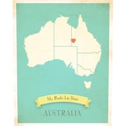 Children Inspire Design Wall Map, My Roots Australia Personalized Wall Map 08x10 Inch Print, Kid's Australia Map Wall Art, Wall Art Print, Nursery Decor, Nursery Wall Art