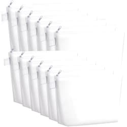 Weewooday 12 Pieces Sublimation Zipper Pouch Blank DIY Canvas Makeup Bags for Women Plain Cosmetic Pouch with Zipper for Travel Wedding Teacher Women Toiletry Makeup Cosmetic Stationery(White)
