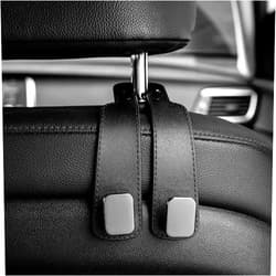 WSIWZAI Car Headrest Hooks, Auto Head Rest Hook Hangers, Car Seat Hooks Vehicle Back Seat Organizer Hanger for Bags, Purses, Handbags(Black,2 Pack)
