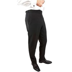 Sir Gregory Men's Fitted Flat Front Tuxedo Pants Formal Satin Stripe Trousers with Expandable Waistband
