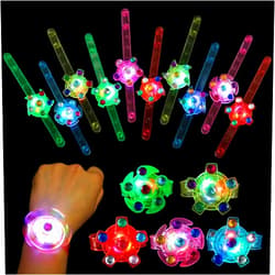 SCIONE 24pack LED Light Up Fidget Spinner Bracelets, Glow in The Dark Party Favors for Kids 4-8 8-12, Treasure Box Toys for Classroom, Birthday Gifts, Goodie Bags Easter Egg Fillers