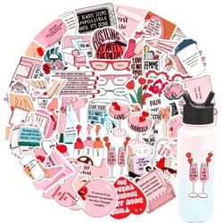 SVGDHZK Be Yourself Stickers 50Pcs/Pack Love Yourself Stickers for Water Bottles, Pink Motivational Stickers for Teens, Students, Teachers, Employees, Reject Mental Internal Friction Vinyl Waterproof Stickers