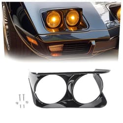 HECASA Right Headlight Bezel Compatible with 1968-1982 Chevy Chevrolet C3 Corvette Headlamp Cover Plastic (ABS) Black Passenger Side