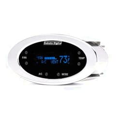 Dakota Digital Digital Elliptical Climate Control System, fits Vintage Air Gen II, Satin Bezel, Teal Display - Compatible with Most Vehicles