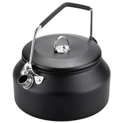 VEADOOLLY Camping Kettle Outdoor Campfire Camp Kettle, 1L Stainless Steel Camp Tea Coffee Pot, Portable Lightweight Teapot Fast Heating Boiling Water, Ideal for Hiking Picnic Travel, Black