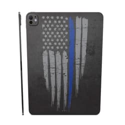 MIGHTY SKINS Skin Compatible with Apple iPad Pro 13 (M4) 2024 - Thin Blue Line - Premium 3M Vinyl Protective Wrap Decal Cover - Easy to Apply | Crafted in The USA by MightySkins