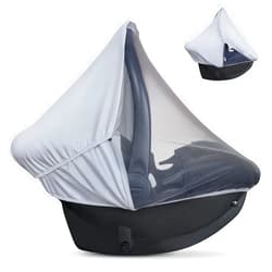 Liuliuby Summer Baby Car Seat Cover | 2-in-1 Breathable Carseat Sun Shade & Mosquito Net | UV Protection Lightweight Canopy Covers for Infant Unisex | Bug Net Mesh for Spring & Summer Warm Weather (Gray)