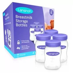 Lansinoh Breastmilk Storage Breast Pump Bottles, 4 Count