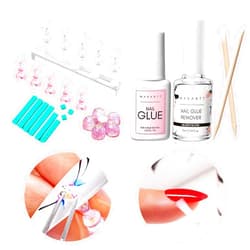 Makartt Acrylic Nail Stand Nail Practice Stand Magnetic Nail Tips Practice Bundle with Makartt Nail Glue with Glue Remover Kit