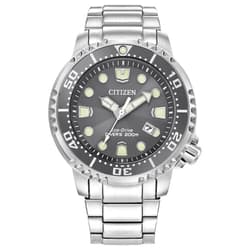 Citizen Men's Eco-Drive Promaster Dive Watch, Gray Dial, Silver-Tone Stainless Steel Bracelet (Model: BN0167-50H)