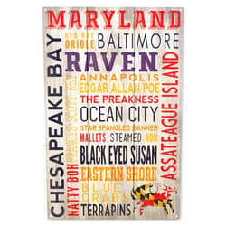 Lantern Press 10x15 Inch Wood Sign, Ready to Hang Wall Decor, Maryland, Rustic Typography