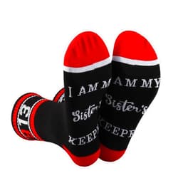 CENWA 1 Pair Sorority Sister Socks I Am My Sister’s Keeper Sorority Sister Socks Gift Friend Sister Birthday Socks