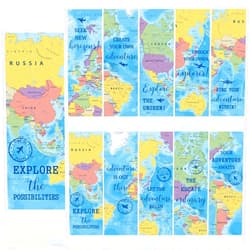 Zaamwoyy 200 Pcs World Map Bookmarks Gifts, Bulk World Geography Bookmarks for Kids, Classroom Decor & Reading Rewards, Travel Theme Paper Bookmark for Students Teachers Men Women Readers
