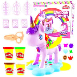 Oun Nana Playdough Haircut Set for Kids Gifts , Playdough Hair Styling Salon Toys with 4 Cans, Dough Scissors, Pretend Play Toys for Girls and Boys Ages 3 and Up
