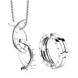Salloog Unique Deformation Ring Fidget Necklace: Forever Infinity Necklace For Women Promise Jewelry Gifts - Fashion Anxiety Necklaces Couples Necklace Adjustable For Men