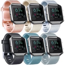 Tobfit 6 Pack Sport Bands Compatible with Fitbit Blaze Bands for Women Men, Replacement Soft Silicone Wristbands Compatible for Fitbit Blaze Smartwatch (Blaze and Frame Not Included)