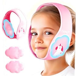 NEWGO Tonsillectomy Ice Pack for Kids, Wisdom Teeth Ice Pack Head Wrap for Kids Tonsil Recovery, Cavities, Tooth Extraction Pain Relief, Head Circumference of 20.8-25.6 Inches - Pink