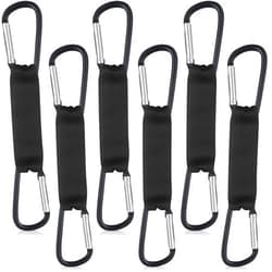 Hiboom 6 Pcs Fence Hooks for Football Bag Nylon Buckles Metal Fence Hooks Multifunctional Hanging Buckles for Softball Tennis Baseball Outdoor Sport Water Cup Backpack
