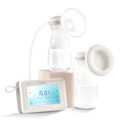 VEVOR Electric Breast Pumps, Dual Adjustable Breast Pump, 4 Modes & 9/15 Levels, Painless Piston Breast Pump, 4000mAH Anti-Backflow Breastfeeding Pump with 300mmHg High Suction and 18/22mm Flange