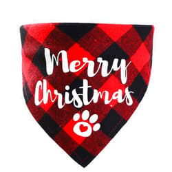 AUOCATTAIL Festival Christmas Dog Bandana Adjustable Soft Pet Triangle Scarf with Plaid Painting Festival Element Patterns for Small Medium-Large Dogs