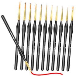 Pacocoast Detail Paint Brushes Set, 12PC Miniature Brushes for Fine Detailing & Art Painting, Small Tiny Paint Brush Perfect for Acrylic, Citadel, Paint by Number, Figurine, Craft, Models, Warhammer 40k (Black)
