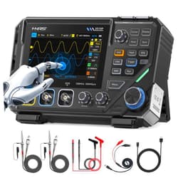 FNIRSI 2D15P 100MHz Digital Oscilloscope Multimeter DDS Signal Generator 3 in 1, 2CH Automotive Oscilloscope Multimeter 19,999 TRMS Counts, 500MS/s Sampling, 4.3'' Touch Screen
