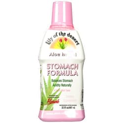 Lily of The Desert Stomach Formula, Organic Aloe Vera Juice with Slippery Elm, Chamomile, Peppermint, and Ginger for Gut Health, Acid Reflux, Heartburn Relief, 32 Oz,1