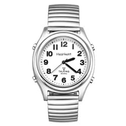 Hearkent Atomic American English Talking Watch Speaks Clear and Loud Time, Date and Alarm time Stretch Band is Best Gift for Senior,Visually impaired, or Blind People