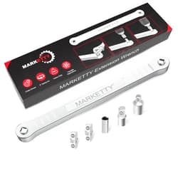 MARKETTY 15.35-Inch Offset Extension Wrench Set, 3/8-Inch Square Drive, Ratchet Extension, Tight Reach Extension Wrench with 5 Adapters Socket Included