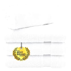 Cotton Paradise Bath Towels for Bathroom, 100% Cotton 4 Piece Turkish Bath Towel Set, Soft Plush Bath Towels Clearance Bathroom Set, White Bath Towels