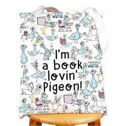 G2TUP Pigeon Tote Bag - Teacher Gifts: 'I'm a Book Lovin' Pigeon' Shoulder Bag
