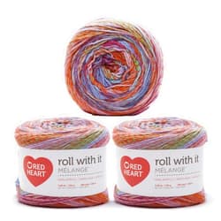 Red Heart Roll with It Melange Hollywood Yarn - 3 Pack of 150g/5.3oz - Acrylic - 4 Medium (Worsted) - 389 Yards - Knitting/Crochet