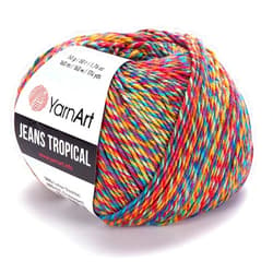 Yarn Art 55% Cotton 45% Pac YarnArt Jeans Tropical Multicolor Sport Yarn 1 Skein/Ball 50 gr 174 yds (612)