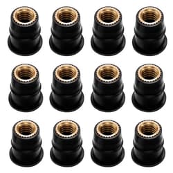 InnoHHustle 12Pcs M6 Rubber Well Nuts Neoprene Expansion Brass Nuts Rubber and Steel Parts Windscreen Nuts Fairing Fasteners Windshield Motorcycle Accessories for Canoe, Boat, Kayak